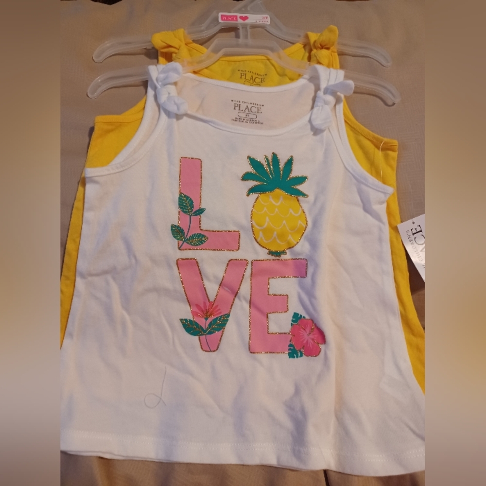 The Children's Place White and Yellow Summer Tank Top